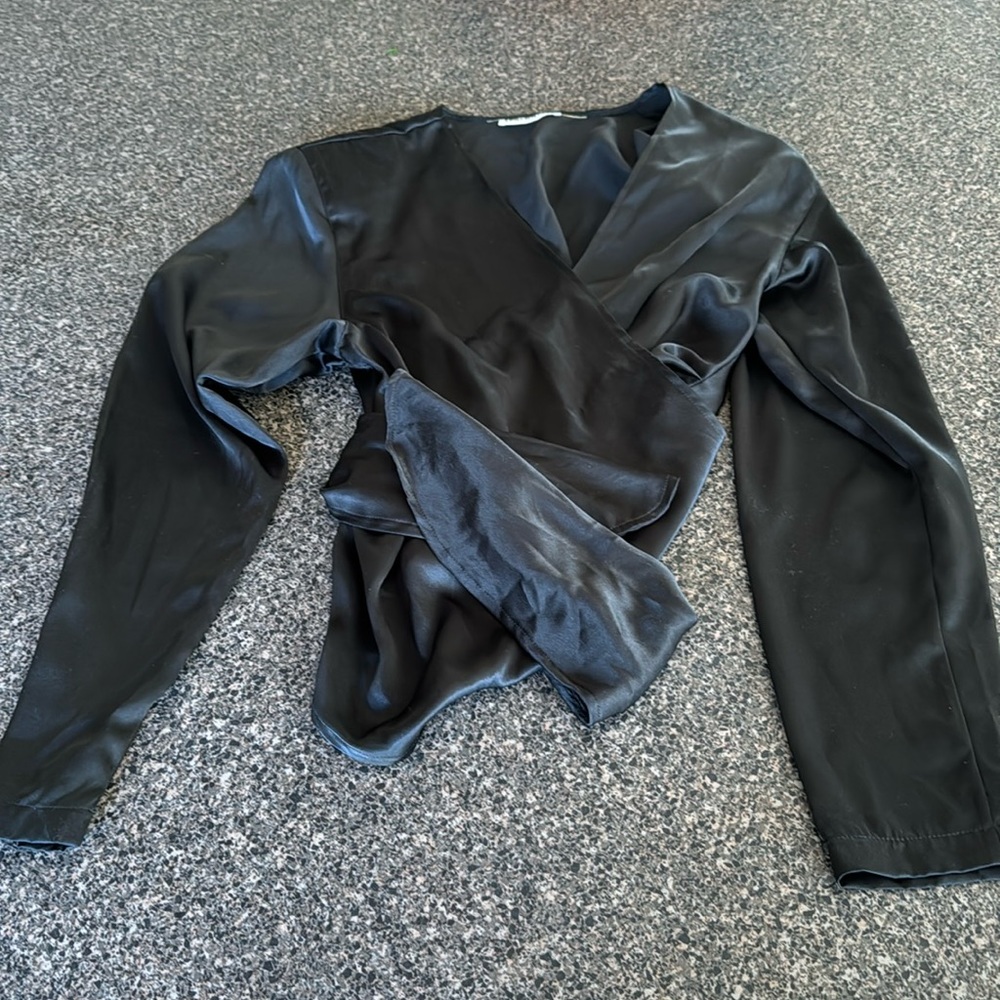 Black Cacharel wrap-around blouse